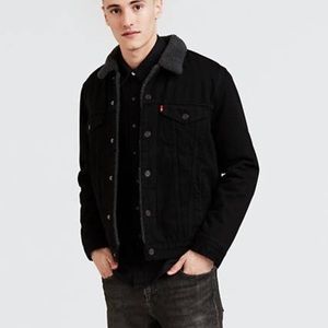 Levi’s Men’s Black Sherpa Jean Trucker Jacket XXL